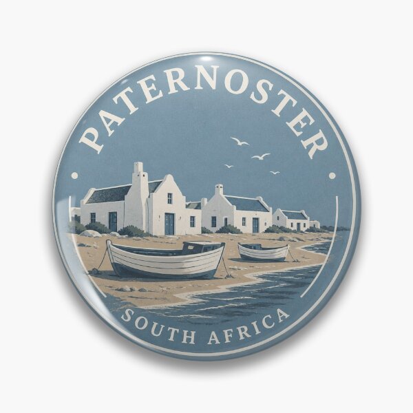 Item preview, Paternoster Coastal Heritage Round Badge – South Africa designed and sold by The Digital Compass.