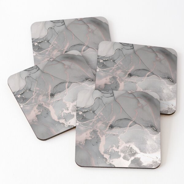 Item preview, Soft Slate Blue and Grey Smoke Alcohol Ink Abstract Wall Art designed and sold by LuxocaDesigns24.