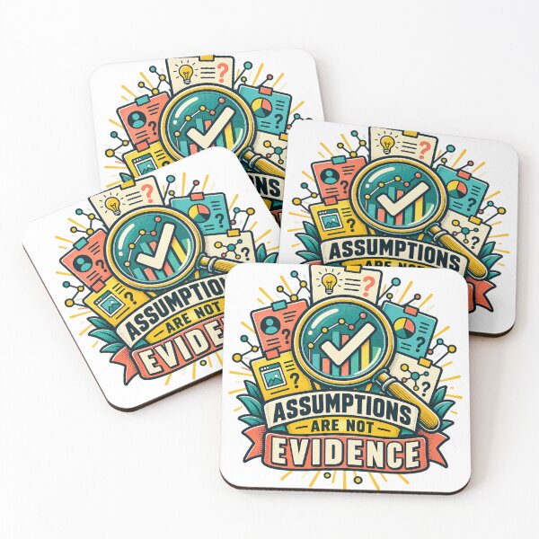 Item preview, Assumptions Are Not Evidence UX Research Quote designed and sold by Shope Buzz.