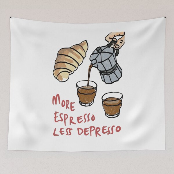 Item preview, More Espresso Less Depresso Funny Coffee Lover Design designed and sold by wecrea.