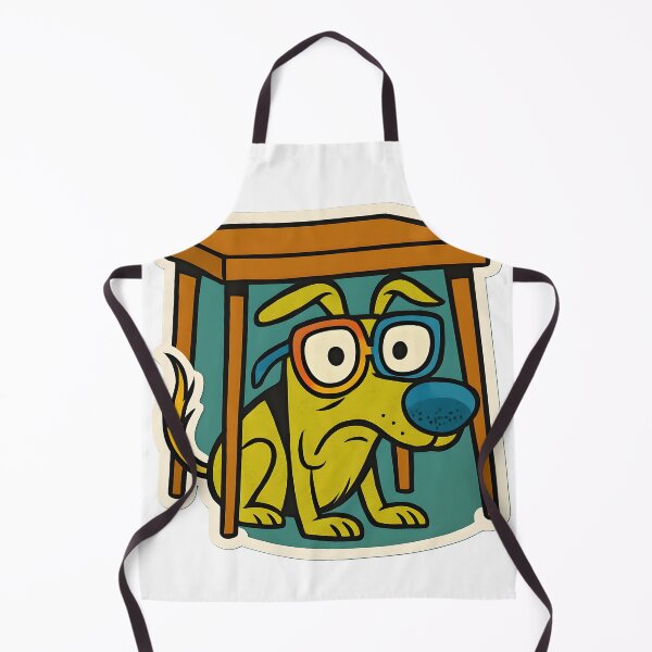 Item preview, Nervous Dog Hiding Under the Table – Funny Anxious Pet Gift designed and sold by michallechowicz.
