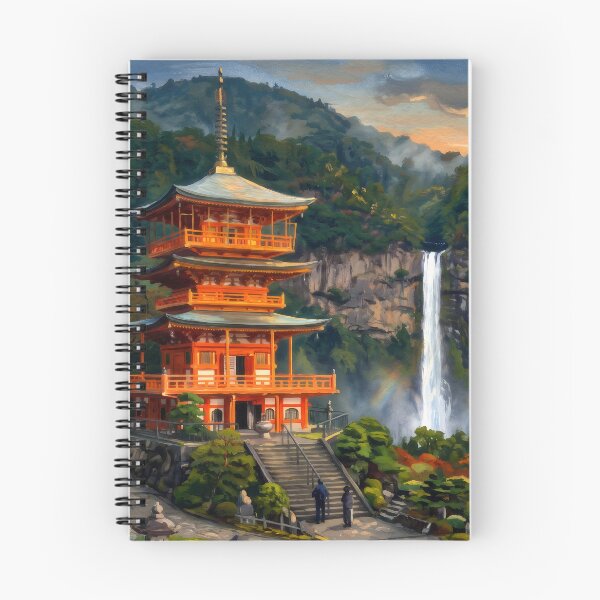 Item preview, Nachi Falls and the Seiganto-ji Pagoda designed and sold by RedPeaStudio.