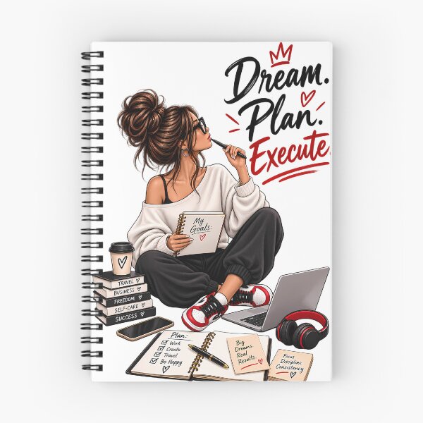 Item preview, Ambitious woman's t-shirt – Dream Plan Execute, entrepreneurial motivation designed and sold by J-Impression.
