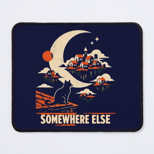 Item preview, Somewhere Else – Dreamy Black Cat Moon Artwork designed and sold by Dogandesighn.