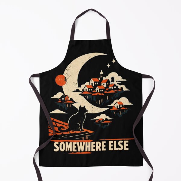 Item preview, Somewhere Else – Dreamy Black Cat Moon Artwork designed and sold by Dogandesighn.