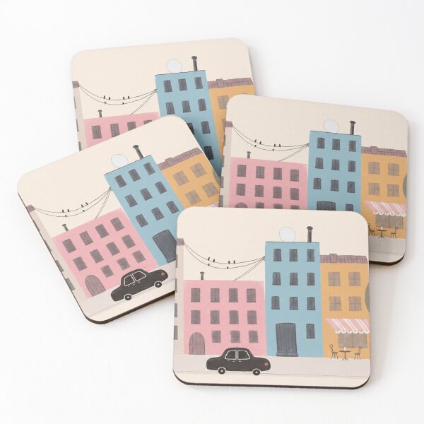 Item preview, Colorful Cozy City Street Illustration designed and sold by patricijasojat.