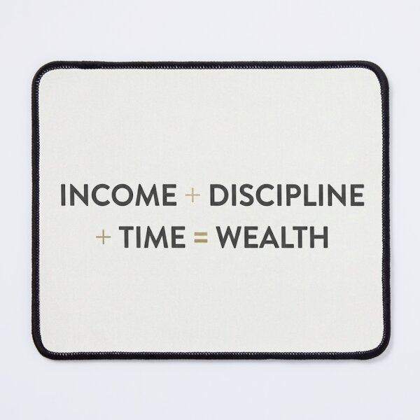 Item preview, Income + Discipline + Time = Wealth Minimalist Motivational Quote designed and sold by Zaramodo.