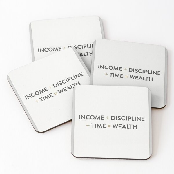 Item preview, Income + Discipline + Time = Wealth Minimalist Motivational Quote designed and sold by Zaramodo.