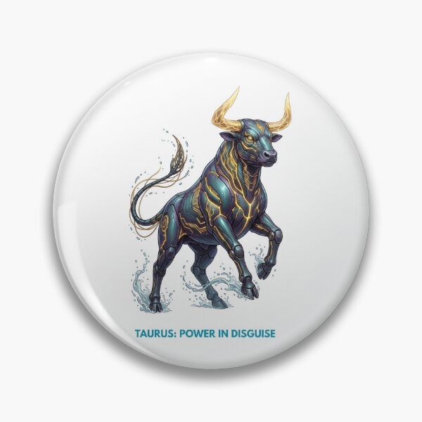 Item preview, Taurus: Power in Disguise — Cyber Bull Zodiac designed and sold by CalmFrameArt.