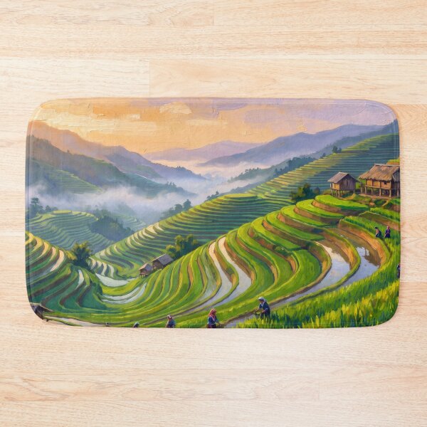 Item preview, Sapa Rice Terraces at Golden Hour designed and sold by RedPeaStudio.