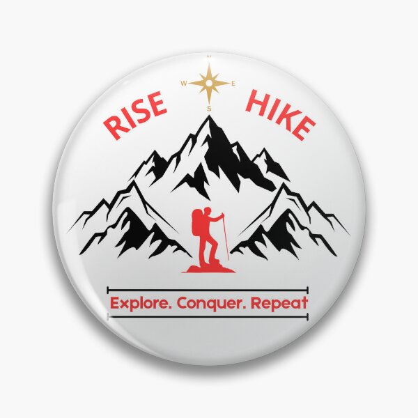 Artikelvorschau, Rise And Hike Bergkompass-Emblem entworfen und verkauft von SteCreator.