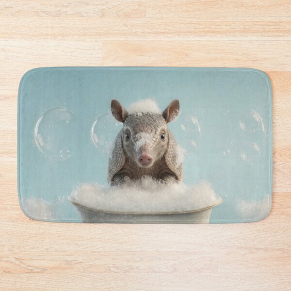 Item preview, Baby Armadillo Bubble Bath Cute Nursery Bathroom Wall Art designed and sold by LazyOwlStore.
