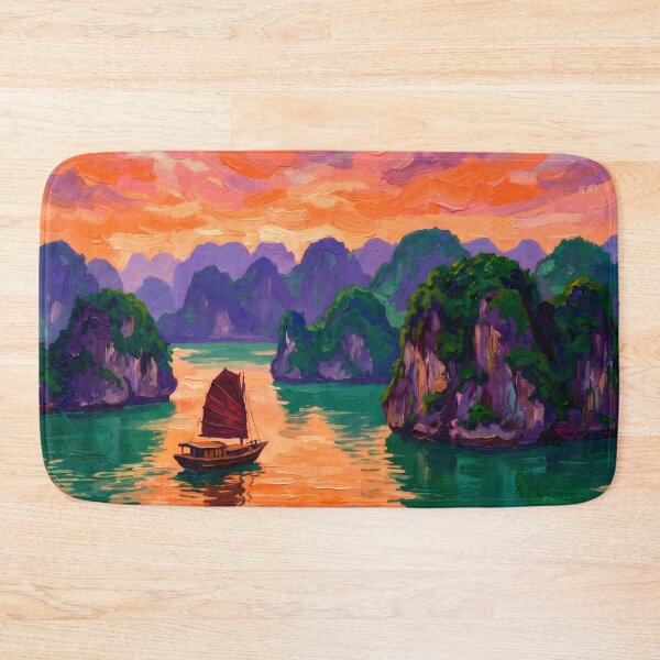 Item preview, Ha Long Bay at Sunset designed and sold by RedPeaStudio.