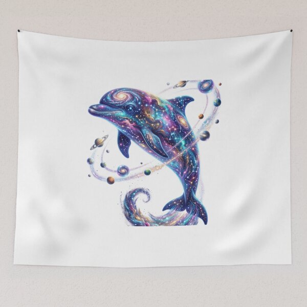 Item preview, Dolphin made of galaxies designed and sold by kidoramagic.