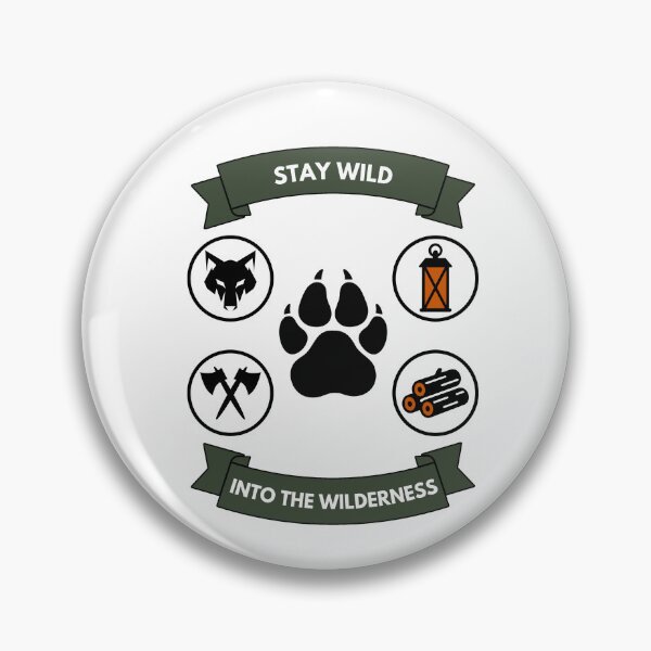 Item preview, Stay Wild Into The Wilderness Vintage Wolf Badge designed and sold by SteCreator.