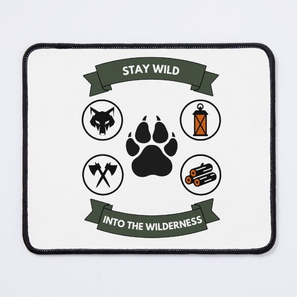 Item preview, Stay Wild Into The Wilderness Vintage Wolf Badge designed and sold by SteCreator.