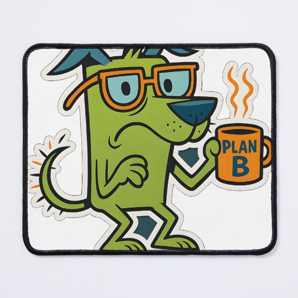 Item preview, Not Scared Dog Holding Steaming Coffee Mug – Funny Plan B Pet Design designed and sold by michallechowicz.