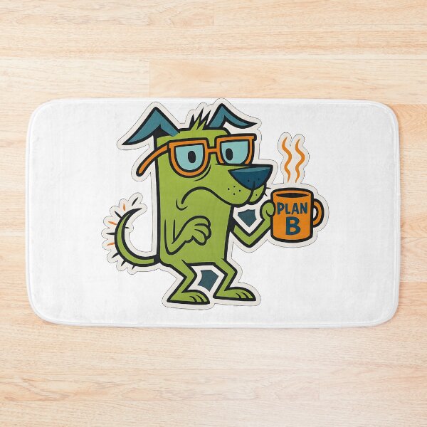 Item preview, Not Scared Dog Holding Steaming Coffee Mug – Funny Plan B Pet Design designed and sold by michallechowicz.