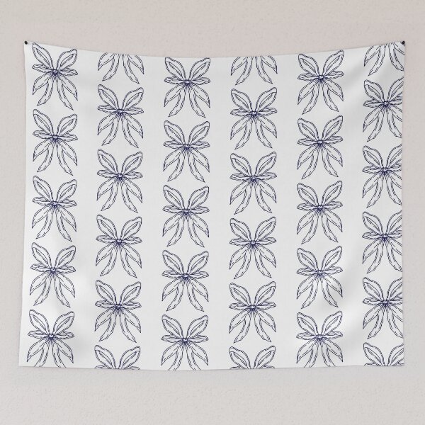 Item preview, Blue bow ribbon with Hatching Shading, Hand Drawn Line Art designed and sold by Tanapan2529.