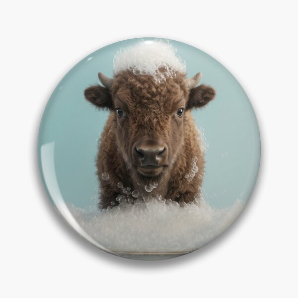 Item preview, Baby Bison Bubble Bath Cute Nursery Bathroom Wall Art designed and sold by LazyOwlStore.