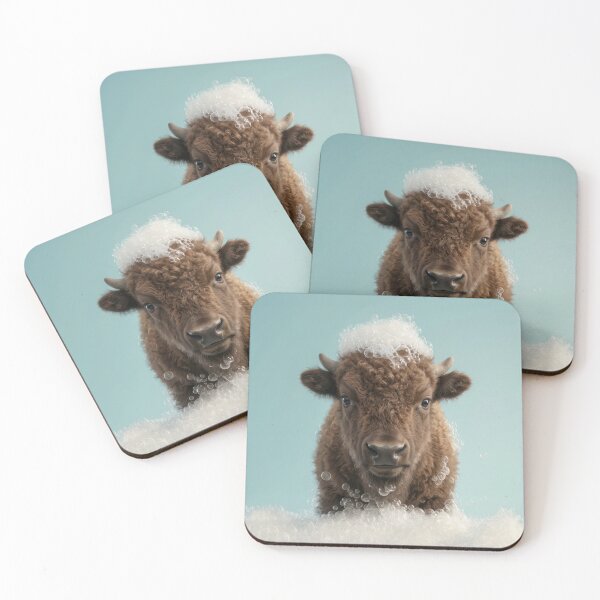 Item preview, Baby Bison Bubble Bath Cute Nursery Bathroom Wall Art designed and sold by LazyOwlStore.