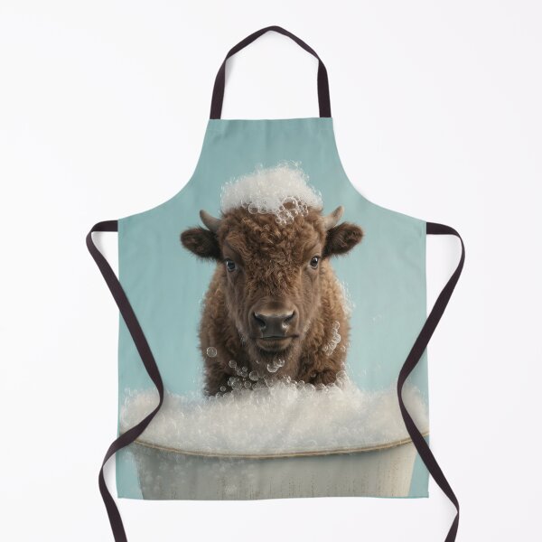 Item preview, Baby Bison Bubble Bath Cute Nursery Bathroom Wall Art designed and sold by LazyOwlStore.