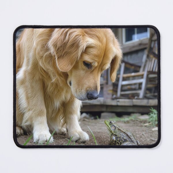 Item preview, Golden Retriever Staring at a Frog designed and sold by Maria Dryfhout.