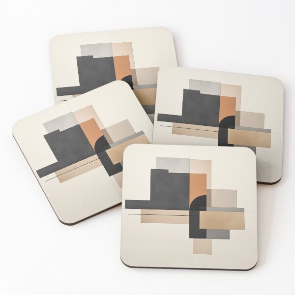 Item preview, Minimalist Architectural Abstraction - Geometric Bauhaus & Earth Tone Block Canvas designed and sold by Zaramodo.