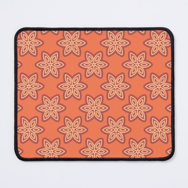 Item preview, Geometric flower with a stroke on an orange background. Contour six-leaf flower. Symmetrical pattern. designed and sold by Dynamisa.