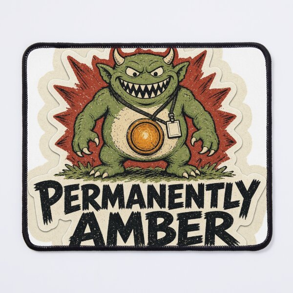 Item preview, Permanently Amber RAG Status Funny Sticker designed and sold by Jelly Farm.