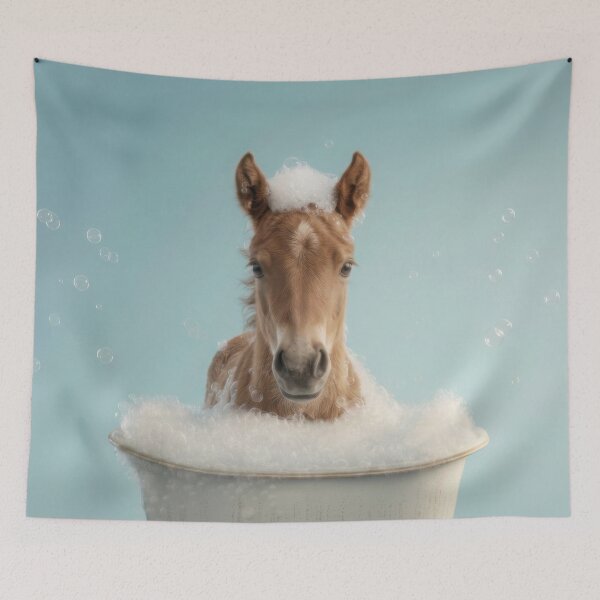 Item preview, Baby Horse Bubble Bath Cute Nursery Bathroom Wall Art designed and sold by LazyOwlStore.