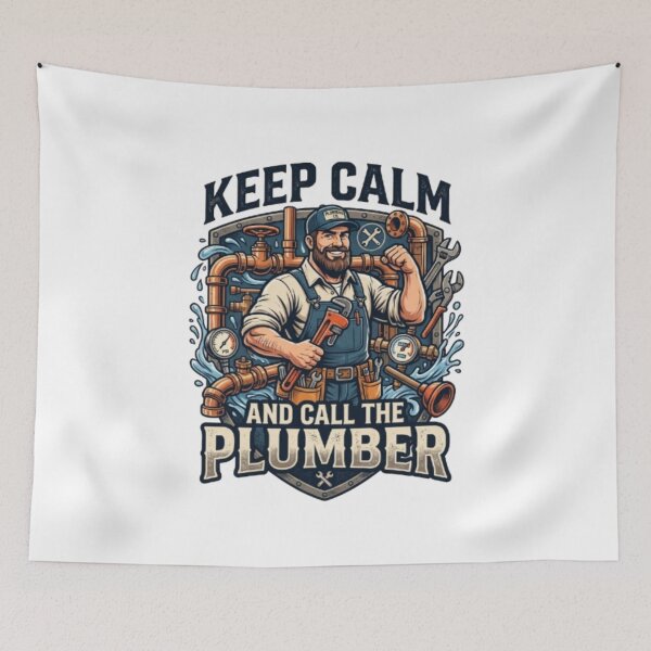 Item preview, Keep Calm Call The Plumber Funny Plumbing Art designed and sold by PixelStyle Studio.