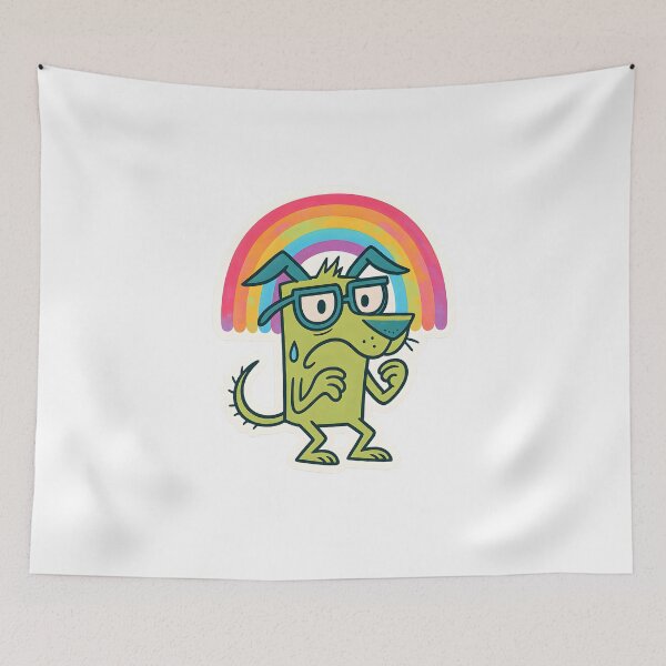 Item preview, Dog Having a Meltdown Under Rainbow House – Funny Plan B Design designed and sold by michallechowicz.