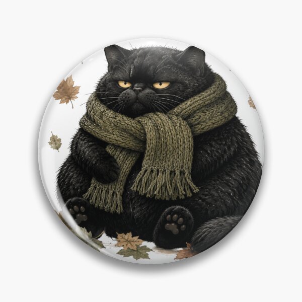 Item preview, Black Cat Fall Mood | Cozy Autumn Cat Illustration designed and sold by UUniqueIImprint.