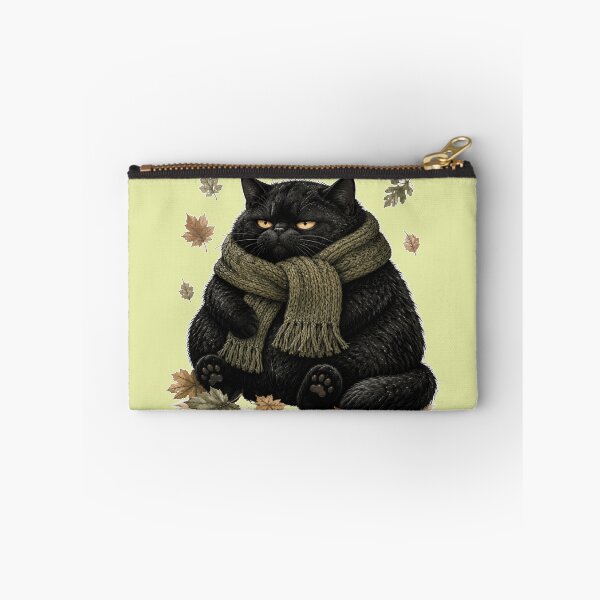 Item preview, Black Cat Fall Mood | Cozy Autumn Cat Illustration designed and sold by UUniqueIImprint.
