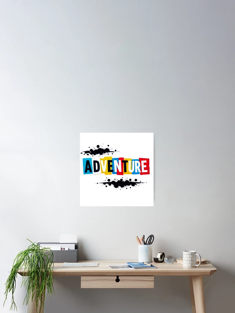 Thumbnail 2 of 3, Poster, ADVENTURE – Colorful Ransom Note Typography designed and sold by GabeMountainArt.