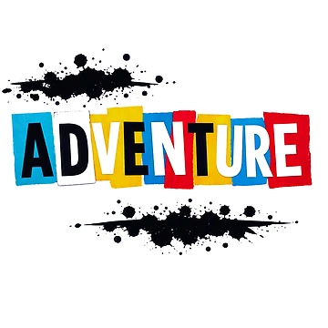 Artwork thumbnail, ADVENTURE – Colorful Ransom Note Typography by GabeMountainArt