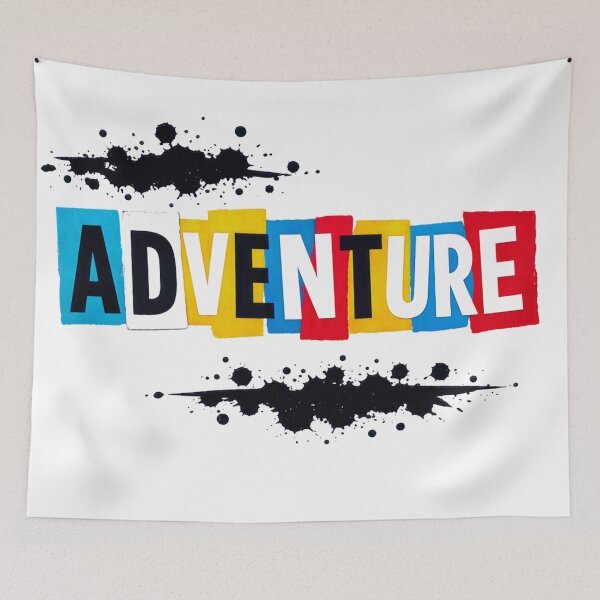 Item preview, ADVENTURE – Colorful Ransom Note Typography designed and sold by GabeMountainArt.