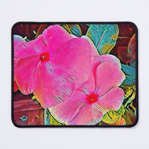 Item preview, Watercolor Rainbow Impressionist Pink Periwinkle Flower Art designed and sold by BalkanBloomArt.