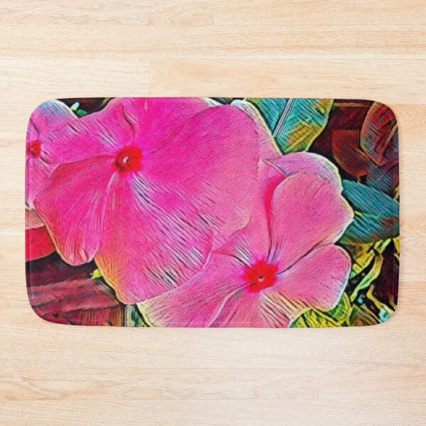 Item preview, Watercolor Rainbow Impressionist Pink Periwinkle Flower Art designed and sold by BalkanBloom.