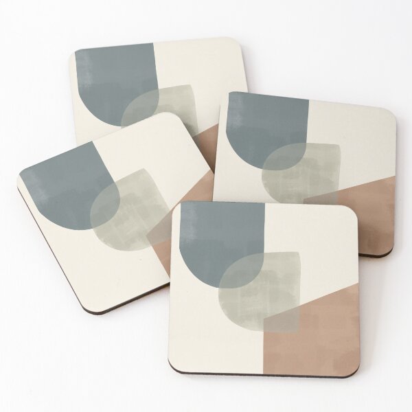 Item preview, Organic Geometric Modern Abstraction - Muted Slate Blue, Sage Green & Terracotta Shapes designed and sold by Zaramodo.