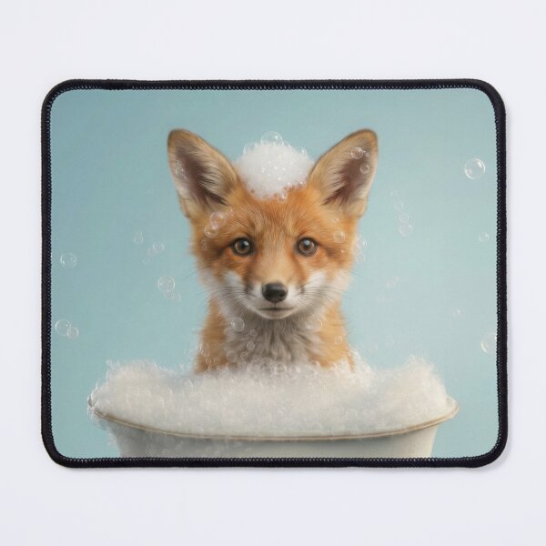 Item preview, Baby Fox Bubble Bath Cute Nursery Bathroom Wall Art designed and sold by LazyOwlStore.