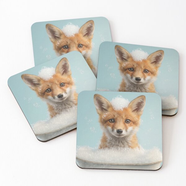 Item preview, Baby Fox Bubble Bath Cute Nursery Bathroom Wall Art designed and sold by LazyOwlStore.