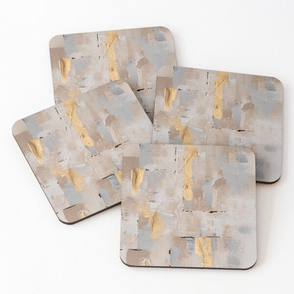 Item preview, Modern Slate Blue and Gold Foil Abstract Brushstroke Wall Art designed and sold by LuxocaDesigns24.