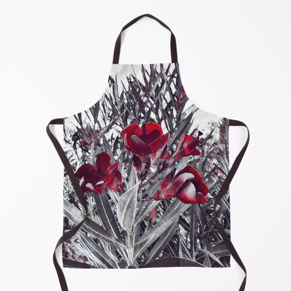 Item preview, Gothic Crimson Red Oleander Monochrome Garden designed and sold by BalkanBloomArt.