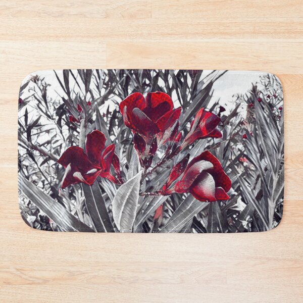Item preview, Gothic Crimson Red Oleander Monochrome Garden designed and sold by BalkanBloomArt.