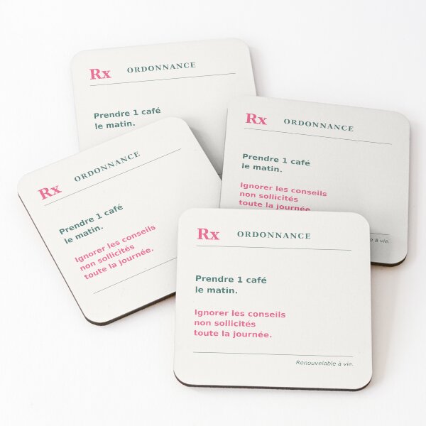 Item preview, Prescription: drink one coffee in the morning, ignore unsolicited advice - Humorous quote designed and sold by VYNCERA.