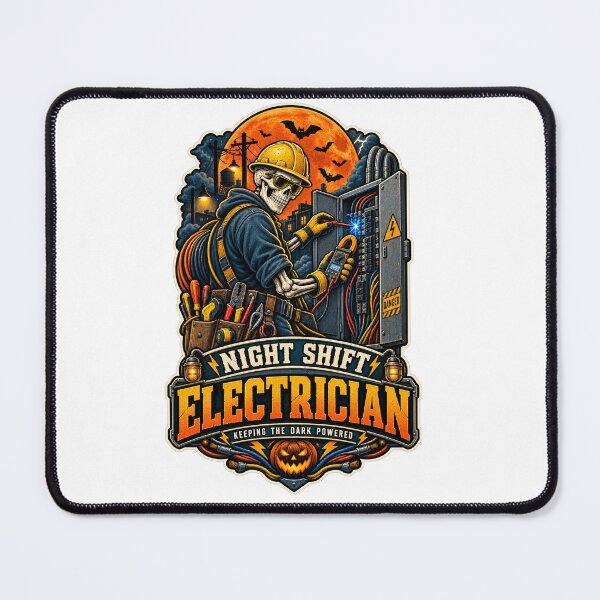 Item preview, Spooky Electrician Night Shift Halloween designed and sold by Funnydesign4u.
