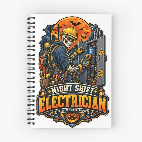 Item preview, Spooky Electrician Night Shift Halloween designed and sold by Funnydesign4u.