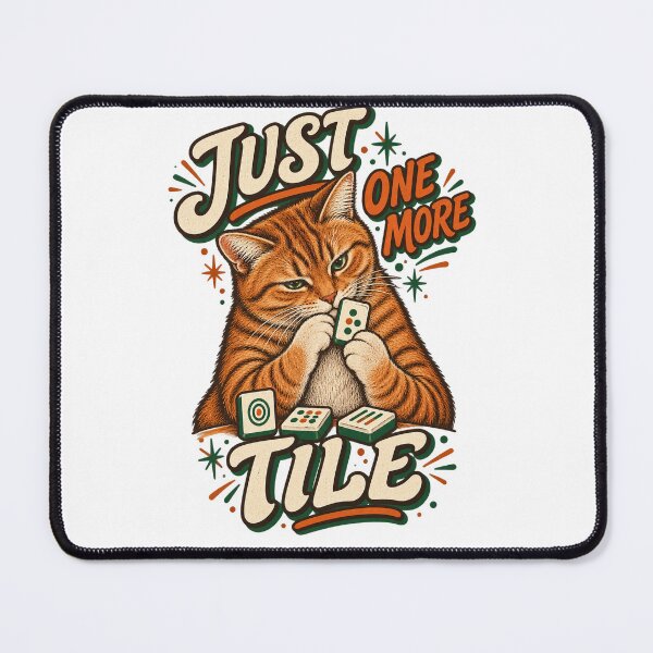 Item preview, Just One More Tile – Funny Cat Mahjong Game Night designed and sold by Doodle Souq.